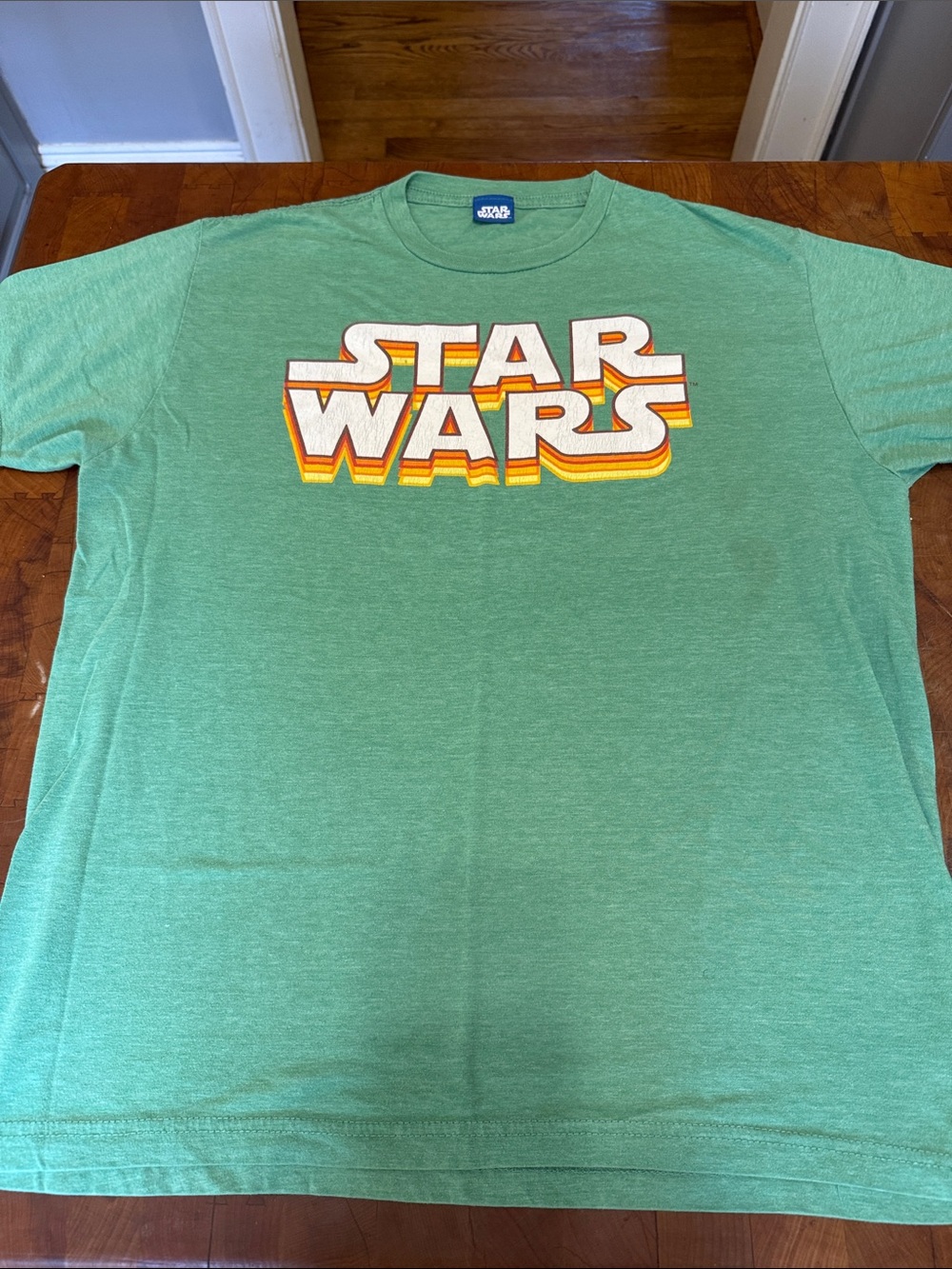 Star Wars Green Tee with Retro Rainbow Logo